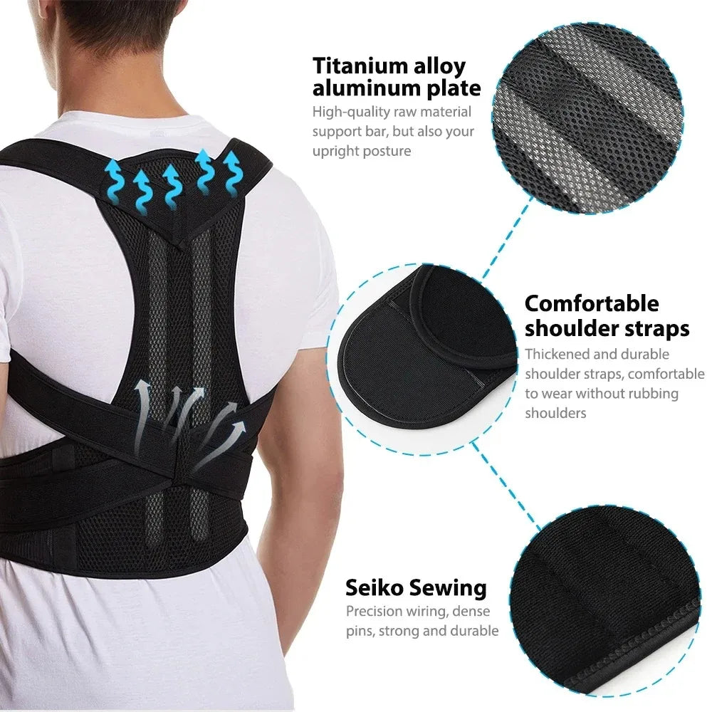 Posture Corrector for Women & Men - Back Brace Support Belt